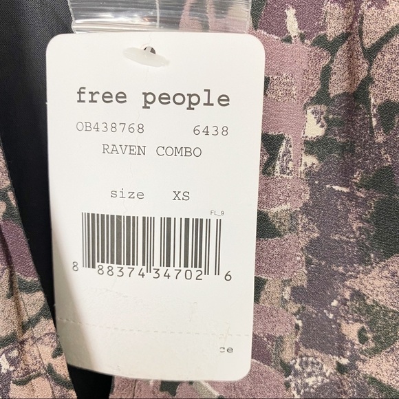 FREE PEOPLE Out of the Woods Raven Boho Long Sleeve Maxi Dress NWT XS Peasant - Picture 15 of 16